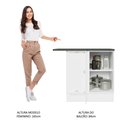 Ver imagem 5 de Balcão Armário de Cozinha de Canto 100% MDF 1 Porta Branco/Preto Acordes Madesa