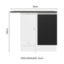 Ver imagem 3 de Balcão Armário de Cozinha de Canto 100% MDF 1 Porta Branco/Preto Acordes Madesa