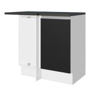 Ver imagem 1 de Balcão Armário de Cozinha de Canto 100% MDF 1 Porta Branco/Preto Acordes Madesa