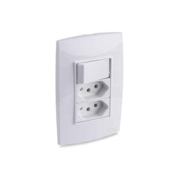 Conjunto 1 Interruptor 2 Tomadas Force Line - 4