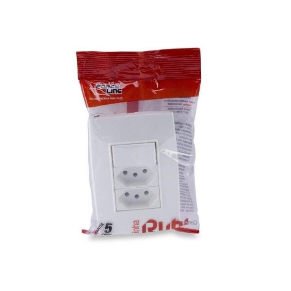 Conjunto 1 Interruptor 2 Tomadas Force Line - 2