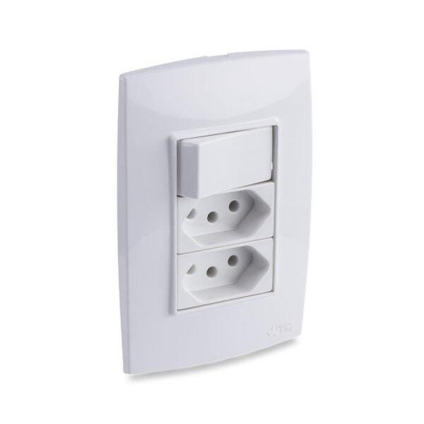 Conjunto 1 Interruptor 2 Tomadas Force Line - 1