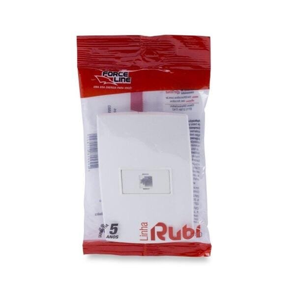 Conjunto Tomada Telefone Rj11 Force Line - 3
