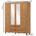 Ver imagem 2 de Guarda Roupa Casal Madeira Maciçaturim 4 Portas Cavazotto