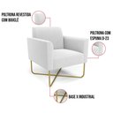 Ver imagem 2 de Poltrona Sala Base X Industrial Dourado Marisa Bouclê Off White D03 - D’Rossi