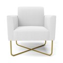 Ver imagem 4 de Poltrona Sala Base X Industrial Dourado Marisa Bouclê Off White D03 - D’Rossi