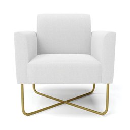 Poltrona Sala Base X Industrial Dourado Marisa Bouclê Off White D03 - D’Rossi - 4 Poltrona Sala Base X Industrial Dourado Marisa Bouclê Off White D03 - D’Rossi - 4