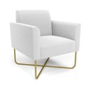 Ver imagem 1 de Poltrona Sala Base X Industrial Dourado Marisa Bouclê Off White D03 - D’Rossi