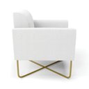 Ver imagem 5 de Poltrona Sala Base X Industrial Dourado Marisa Bouclê Off White D03 - D’Rossi