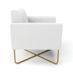 Poltrona Sala Base X Industrial Dourado Marisa Bouclê Off White D03 - D’Rossi - 5 Poltrona Sala Base X Industrial Dourado Marisa Bouclê Off White D03 - D’Rossi - 5