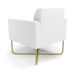 Poltrona Sala Base X Industrial Dourado Marisa Bouclê Off White D03 - D’Rossi - 6 Poltrona Sala Base X Industrial Dourado Marisa Bouclê Off White D03 - D’Rossi - 6