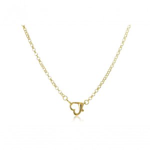 Pulseira com Design de Elos Finos e Fecho de Coração Folheado em Ouro 18k