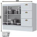 Ver imagem 5 de Balcão 03 Gavetas 02 Portas 120 Cm Nova York Henn Branco Hp
