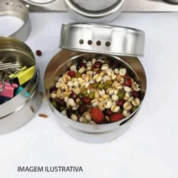 Porta condimentos 3 potes magnéticos com base em aço inox - 4