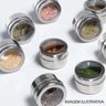 Porta condimentos 3 potes magnéticos com base em aço inox - 3