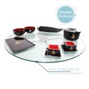 Ver imagem 3 de Centro De Mesa Giratório Vidro 10mm Inox304 Premium 70cm