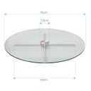 Ver imagem 2 de Centro De Mesa Giratório Vidro 10mm Inox304 Premium 70cm