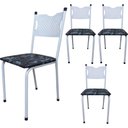 Ver imagem 1 de Kit 4 Cadeira para Cozinha Mc Tubular Almofadada Estrutura Branca com Assento Floral Medcombo