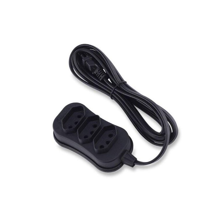 Extensão Tripolar Slim 3 Metros Preto Force Line