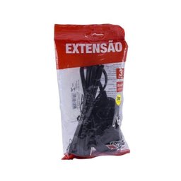 Extensão Tripolar Slim 3 Metros Preto Force Line - 2
