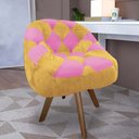 Ver imagem 1 de Poltrona Paloma Escritório Sala Giratória Madeira Suede Mostarda e Suede Pink - Dominic Decor
