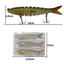 Ver imagem 2 de Isca Artificial Pesca 3 Peixes Articulado Realista Pescaria Fishing Lambari Robalo Traira Tainha Mar