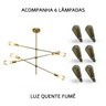Lustre Pendente Sputnik Ipanema Moderno com 6 Lampadas Luminária de Teto Iiuminação Decoração Casa S - 5