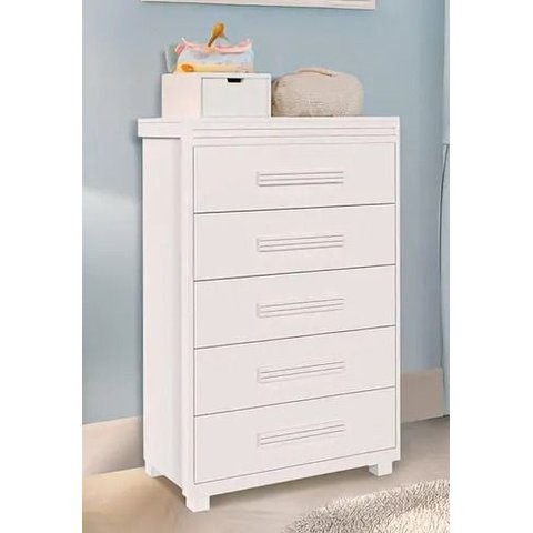 Comoda Paris 5 Gavetas Branca