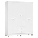 Ver imagem 3 de Cômoda e Guarda Roupa 6 Portas Baby Kids Branco Brilho - Incorplac