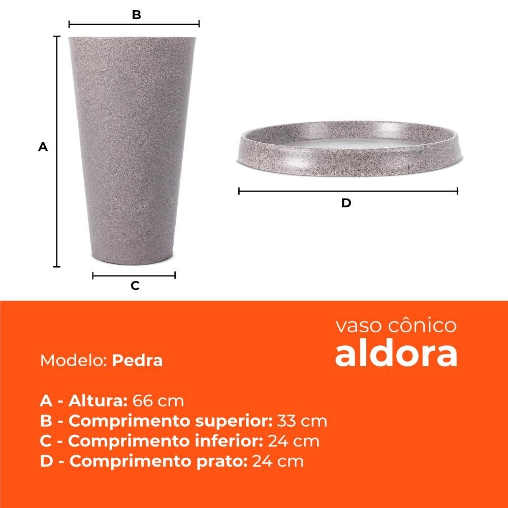 Kit Vaso e Prato Cônico Aldora Pedra 66 Terrano - 5