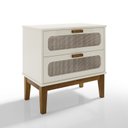 Ver imagem 2 de Mesinha de Cabeceira Retro Alto Padrão Estilo Europeu Santorini 60cm Off White