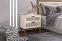 Ver imagem 1 de Mesinha de Cabeceira Retro Alto Padrão Estilo Europeu Santorini 60cm Off White