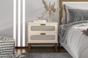 Ver imagem 3 de Mesinha de Cabeceira Retro Alto Padrão Estilo Europeu Santorini 60cm Off White