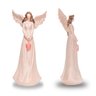 Anjo De Resina Decorativo Cor Rosa Com Coração 23cm - 2