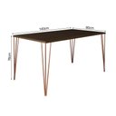 Ver imagem 2 de Mesa de Jantar Elen 140x80cm Tampo Amêndoa com Base Cobre - Cor: Marrom