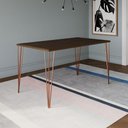 Ver imagem 1 de Mesa de Jantar Elen 140x80cm Tampo Amêndoa com Base Cobre - Cor: Marrom