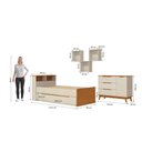 Ver imagem 2 de Quarto Infantil com Cama Auxiliar CB1502 1 Porta 3 Gavetas MDP BP 214cm Argila-Jequetiba Kappesberg