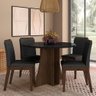 Mesa Rodonda com Vidro 4 Cadeiras Bélgica Imbuia/preto/preto - M.a Imbuia/preto/preto 06 - 2