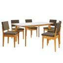 Ver imagem 3 de Conjunto Sala de Jantar Siera 6 Lugares Retangular Madeira Maciça Miami Natural/Cerejeira/Tabaco
