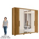 Ver imagem 5 de Guarda Roupa Casal com Espelho 6 Portas 260cm Gaia M07 Freijó/off White - Mpozenato