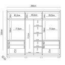 Ver imagem 4 de Guarda Roupa Casal com Espelho 6 Portas 260cm Gaia M07 Freijó/off White - Mpozenato