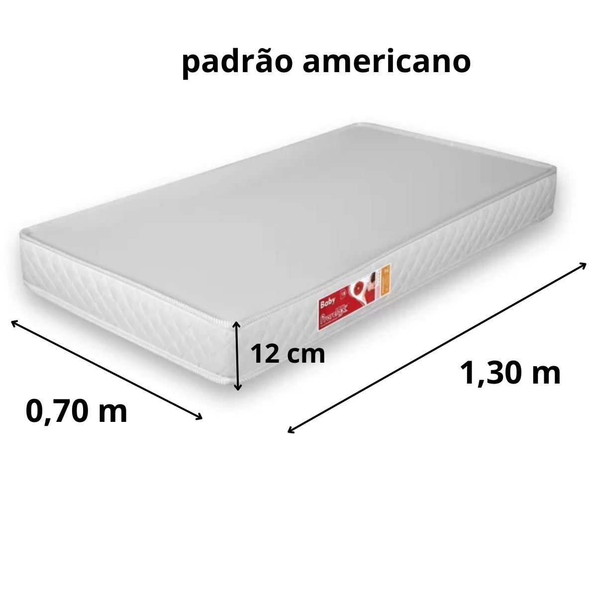 Colchão Bordado para Berço Padrão Americano D18 Prorelax - 5