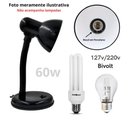 Ver imagem 5 de Abajur de Mesa Articulado e-27 Modelo Bivolt com Bocal para Lâmpada até 60W Azul Branco Lilás