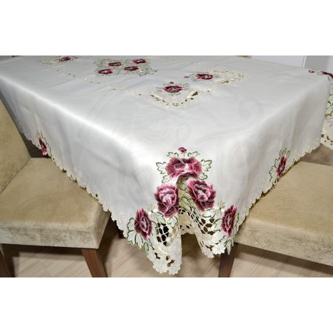 Toalha de Mesa Bordada 2,20m Dandara Arte & Tear