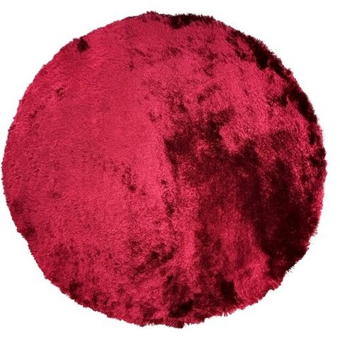Tapete Fashion Silk Shaggy 150 Redondo Cereja