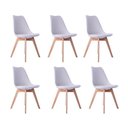 Ver imagem 1 de Kit 06 Cadeiras Leda Eames Jantar Cozinha com Assento Estofado Branco