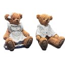 Ver imagem 2 de Casal De Ursinho Resina Sentado Decorativo 13,5cm Altura