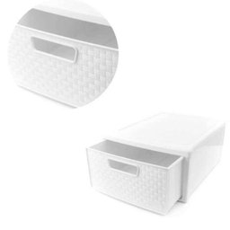 Gaveteiro Modular Empilhável 32,8cm Decoração Rattan Branco - 3
