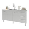 Balcão Cozinha Armário Gabinete para Pia 157 Cm 3 Portas e 3 Gavetas Estela Branco - 4