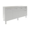 Balcão Cozinha Armário Gabinete para Pia 157 Cm 3 Portas e 3 Gavetas Estela Branco - 1